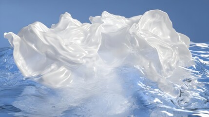 Obraz premium Fabric Fluttering in Water with White Shirt Being Washed