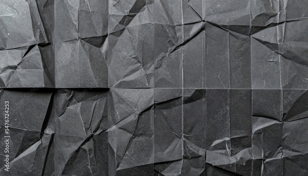 Poster crumpled black paper texture creative design digital art studio environment close-up view visual con