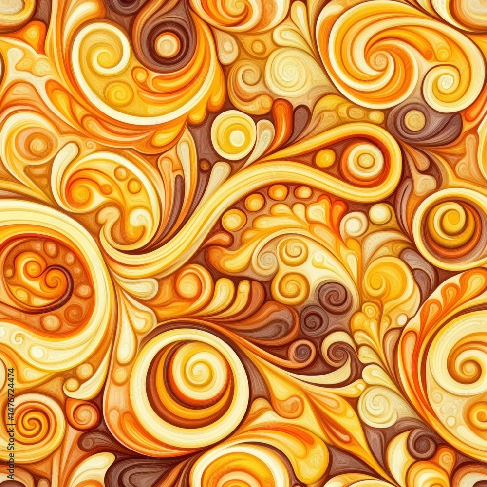 Aufkleber abstract swirls in warm tones seamless pattern detailed close up artistic render of elegant flowing 
