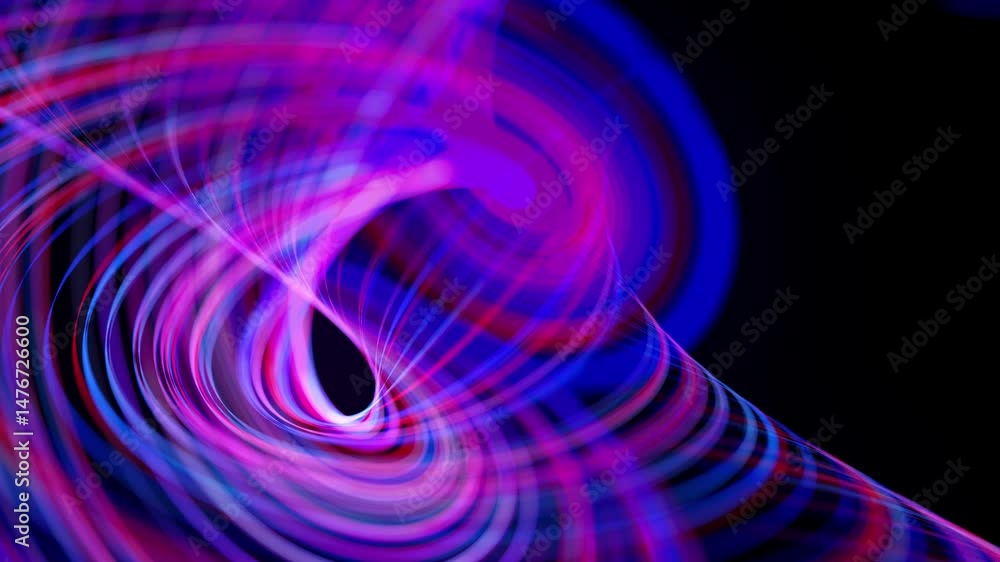 Poster seamless loop: dynamic neon spirals - 4k motion graphics - high-resolution, endlessly looping animat