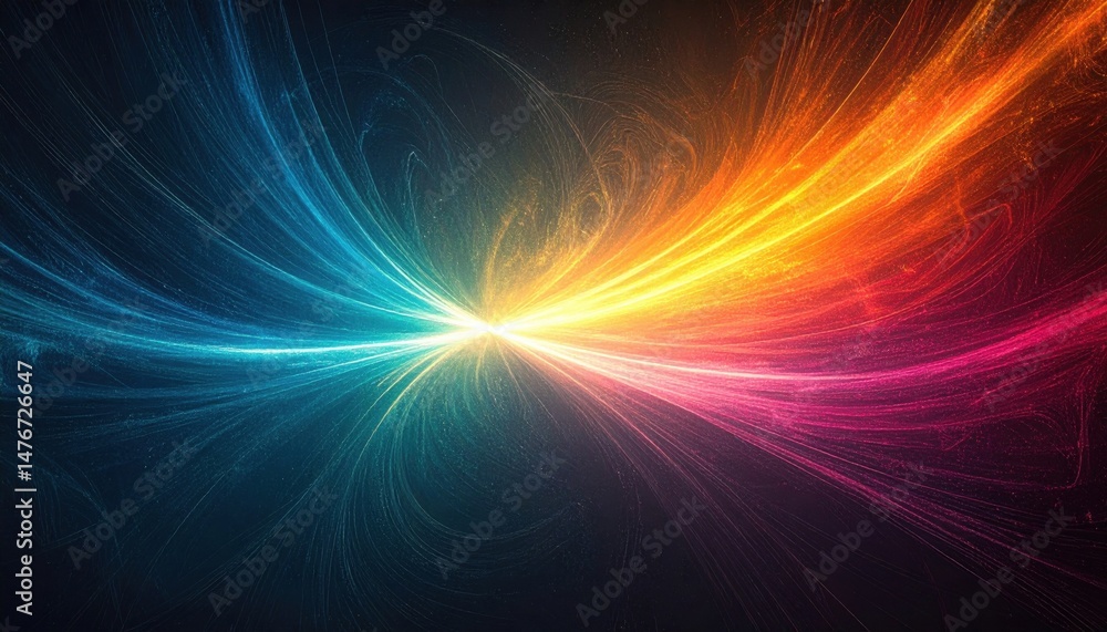 Poster dynamic colorful swirls representing energy flow in abstract art digital composition vibrant backgro