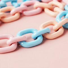 Interlocking Pink, Blue, and Peach