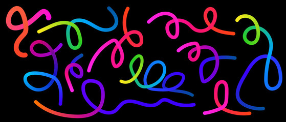 3D Rainbow Gradient Waves on White – Abstract Wavy Lines & Spiral Ribbons Background