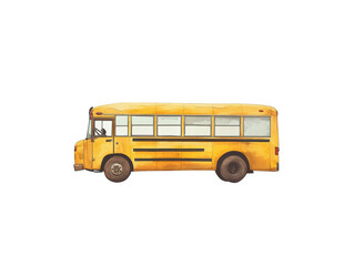 Isolated old school bus illustration