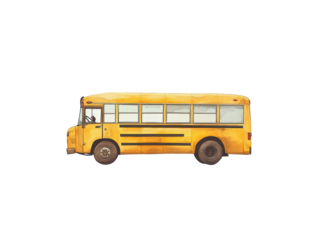 Isolated old school bus illustration