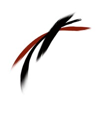 Abstract lines black and red ink 