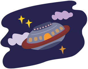 vector illustration of UFO
