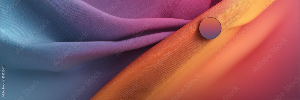Aufkleber Gradient Banner Featuring a Folded Fabric Texture With a Sleek Badge Enhancing Visual Appeal and Elegance in Design