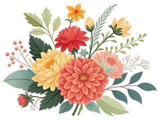 Beautiful colorful floral arrangement featuring a variety of flowers and lush foliage