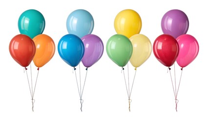 colorful balloons isolated on white background, colorful party balloon