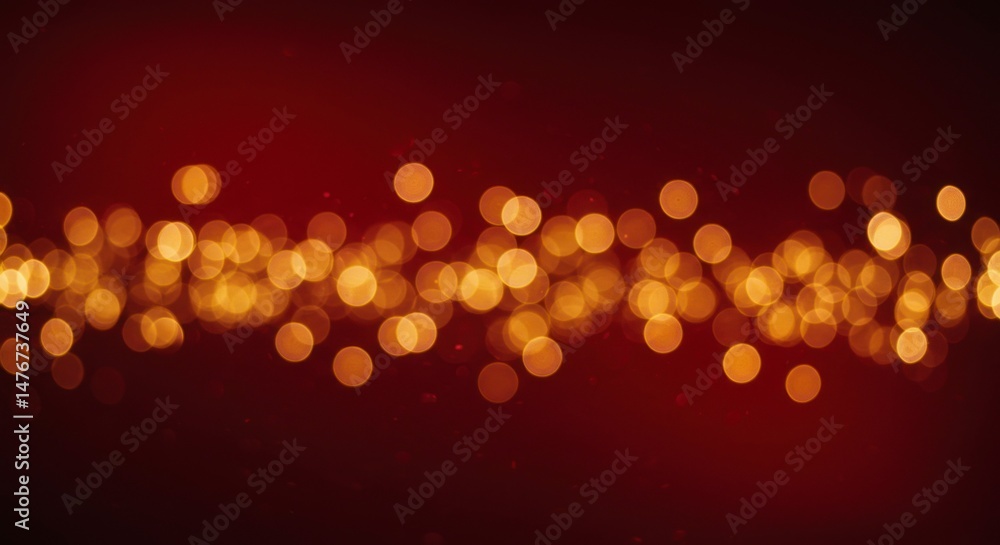 Poster abstract bokeh lights on dark red background