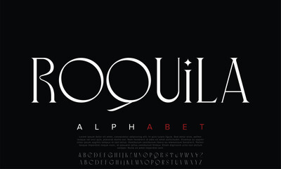 Luxury Roquila DEMO Regular alphabet letters font for logo