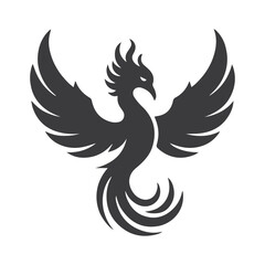 Abstract Phoenix Silhouette – Mystical Fiery Bird Spirit