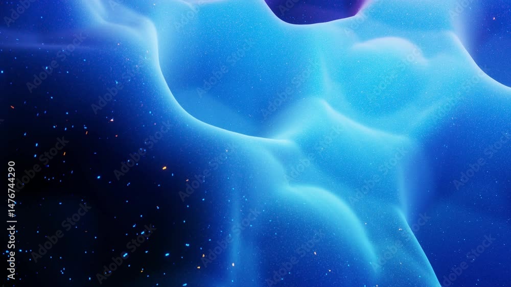 Aufkleber 4k festive blue glossy surface loop - abstract, looped background featuring waves moving on a liquid