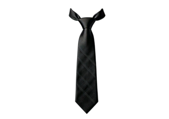 Black necktie isolated on transparent or white background