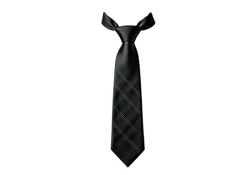 Black necktie isolated on transparent or white background