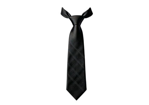 Black necktie isolated on transparent or white background