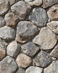 Fototapeta premium Close-up of a Rock Wall Showing Texture and Pattern in Natural Light, Full Frame Shot of Stone Wall Facade