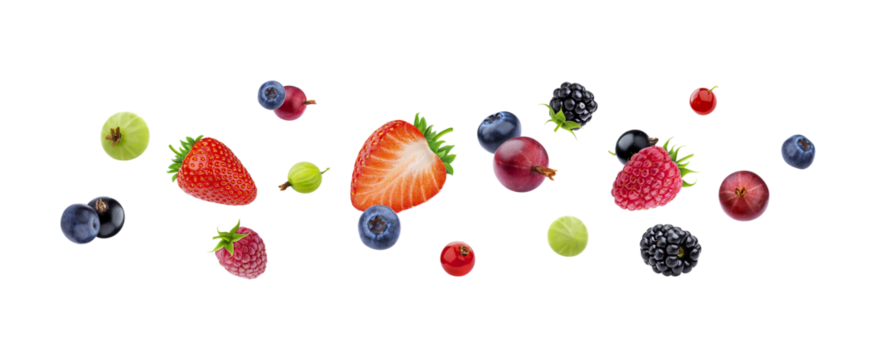 mixed berries isolated on white background