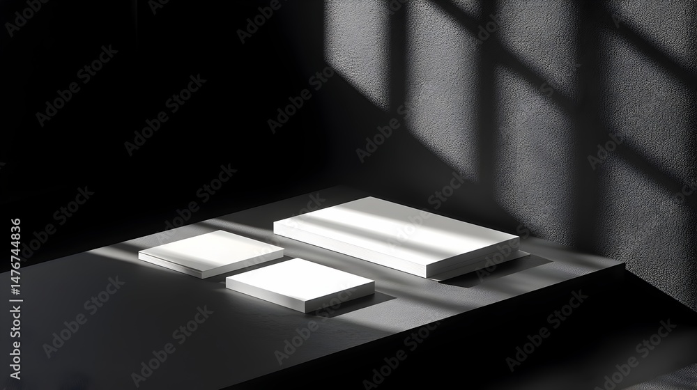 Poster minimalist product display mockup with light and shadow