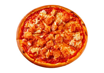 Buffalo chicken pizza isolated on transparent or white background