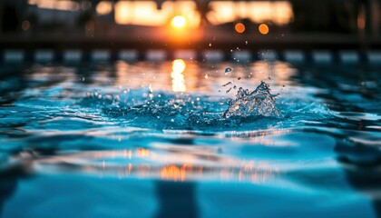 Splashing water at sunset (1)