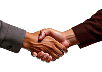 Hand shake gleams isolated on transparent or white background