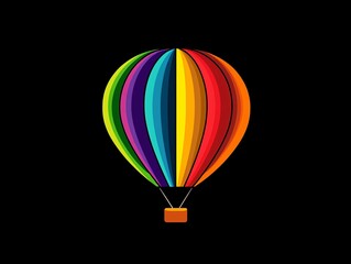 Fototapeta premium Rainbow Hot Air Balloon