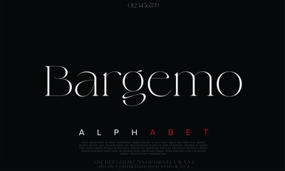 Luxury Bargemo Regular alphabet letters font for logo