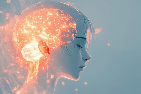 Active neural pathways within a digital head profile.