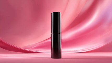 Obraz premium Cosmetic tube on pink background, product photography. Beauty and personal care product. Smooth surface, luxury look. Advertising for retail.