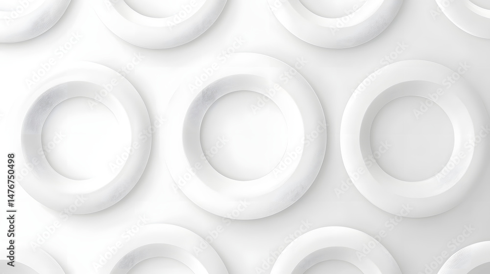 Poster concentric randomly offset white rings or circles steps fading out background wallpaper banner, clos