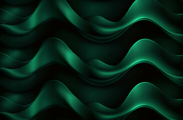 Obraz premium dark green waves texture background