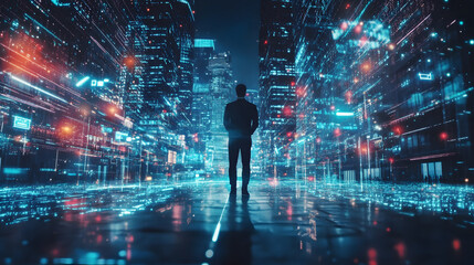 City lights illuminate the world with a dazzling dance of numbers and endless possibilities