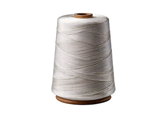 Spool of White thread isolated on transparent or white background