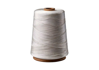 Spool of White thread isolated on transparent or white background
