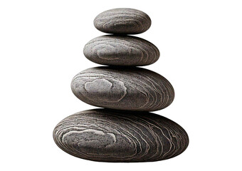 Stack of zen stone isolated on transparent or white background