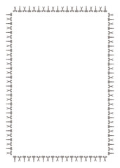 シンプルな手書きのかわいいはさみ四角フレーム