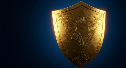 Fototapeta premium Golden shield, intricate design
