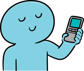 Illustration of man use air conditioner remote
