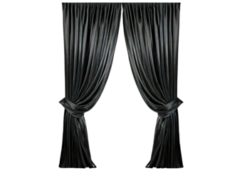 Stylish Drapery details Black isolated on transparent or white background
