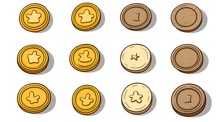 Hand-drawn Cartoon Coins Vector Illustration for Financial Concept Artwork