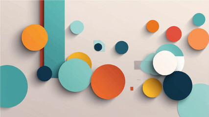 Abstract geometric shapes background in paper style.