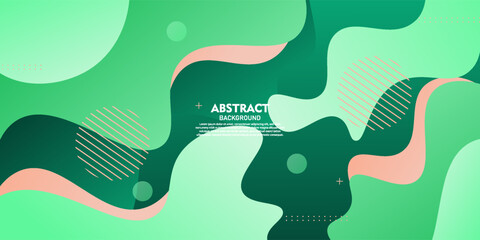 Abstract bright green wave fluid 3D background. Trendy shape pattern design. Modern banner background. Vector Eps10