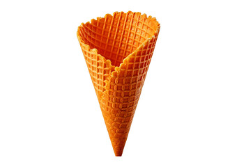 Waffle cone isolated on transparent or white background