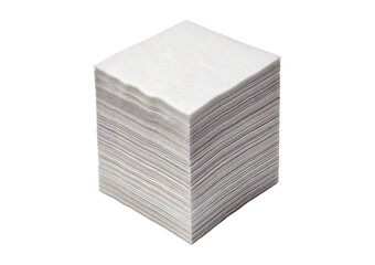 White stack paper napkin isolated on transparent or white background