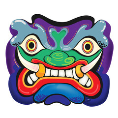 Fierce Dragon Mask Illustration – Traditional Asian Style