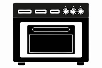 Obraz premium oven sihouette black vector