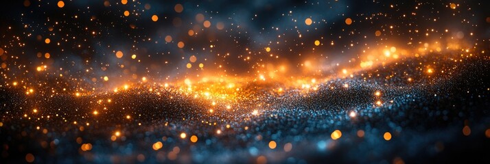 Fototapeta premium Abstract digital art of glowing particles.