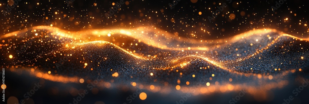 Aufkleber abstract design with shimmering gold particles.